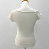 Unbuttoned off snap button slit short sleeve T (4 colors)