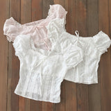 Lily Lace Blouse - FLORAL IVORY