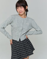 EMBROIDERED TWIST CARDIGAN - GRAY