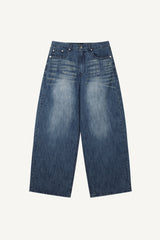 Brushed Slub Wide Denim Pants