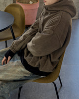[Lined Fur] Weave Corduroy Hood Jacket