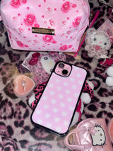 Sweet hearts phone case (pink) - black glass - magsafe