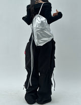 LOVELY BOW-STRING DETAIL CARGO COTTON AUTUMN PANTS - 2 COLOR