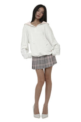 [ Pre-order ] Kleen club henley hoodie, White