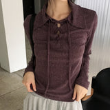 レティルヒッピーベルベットグラデーションアイレットカラーTシャツ