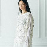 Waffle Raglan Tee (Flower_ivory)