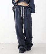 Unisex ディクションエンブロイダードバルーンシープスキンスウェットパンツ