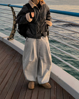 Tone curved fleece balloon sweat pants
