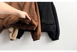 Fumo High Neck Banding Suede Jumper