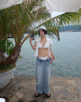 Punching eyelet strap bikini