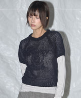 刺繍ネットレグランニット (Navy) F25QB090