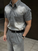 Ever snap muscle-fit denim shirt