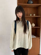 フェム フラワー オーバー ラウンド ロングスリーブ Tシャツ
