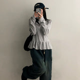 リングヘムフリルダンジャラロングスリーブTシャツ