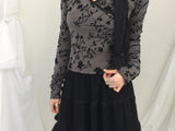 Floral cross-neck top