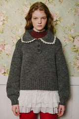 Anna Wool Collar Knit [Gray]