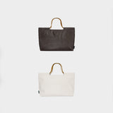TYVEK FLEXIBLE BAG - Chocolate Brown & Ivory (MEDIUM)