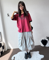 ミランカーゴピンタックオーバーバルーンバミューダショーツ2カラー