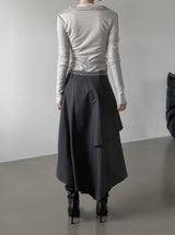 Folden Mesh Layered Collar Tee