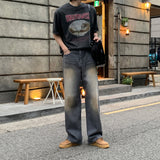 LMNムントヴィンテージブロンズウォッシングデニムパンツ (Gray)