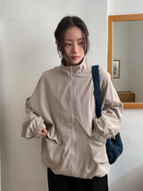 [unisex] PQチェック襟付きウィンドブレーカージャンパー