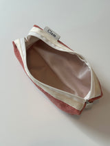 Clam round pencilcase _ Corduroy warm tomato