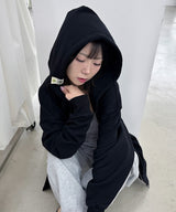 Circle to Clover, 2way Hood Zip Up [Black]