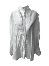 chiffon scarf high-neck shirt (2color)