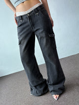 Semi Heart Side Cargo Loose Bootcut Pants 3color