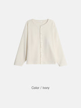 Pino Crop Ribbed Button Cardigan (5c)