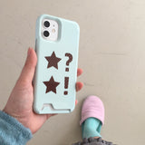 Dot Star Light Green Card Wallet Glossy Hard Case