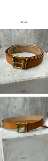 [HANDMADE] Basic leather long belt(Camel)