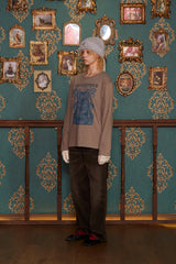 ガーデンフレームロングスリーブTシャツ/ ベージュ