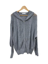 Summer knit hooded zip-up