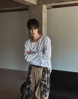 [1+1] ヌーク ベーシック Uネック ロングスリーブ Tシャツ