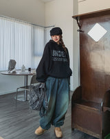 Kenta rivet pintuck balloon denim pants