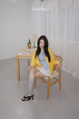 yellow wool lovely long-sleeved cardigan