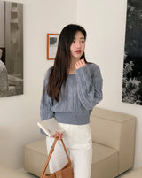 Merry Twisted Puff Square Knit (11color)