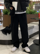 Stable Soft Cargo Fleece Brushed Semi Wide Banding Pants