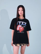 STRAWBERRY SPACE TEE (BLACK)
