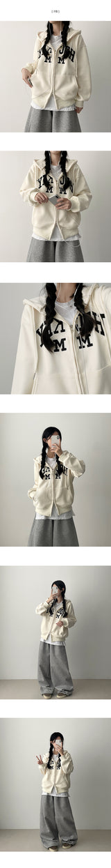 Eaton high-quality patch embroidered solid hooded zip-up