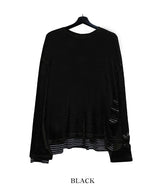 Zite Layered Stripe Damage Knit