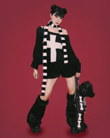 striped angora muffler