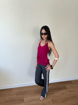 low rise track pants