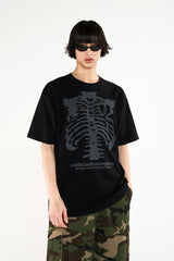 スカル ピクセル グラフィック オーバーフィット Tシャツ