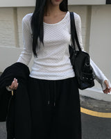[BELLIDE MADE] Cookie, stripe finger hole T-shirt