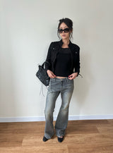 grey low wash denim