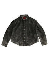 SIGNATURE WASHED AND DISTRESSED LEOPARD PRINT LONG SLEEVE SHIRT