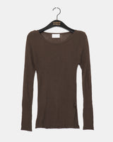 Juren Side Slit Linen Long Sleeve Knitwear