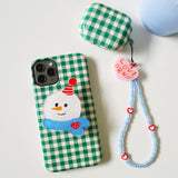 [MADE]グリーンチェックグロッシー Airpodケース